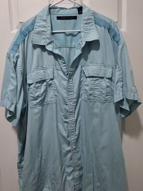 Sea John Light Blue Short Sleeve Button-Up Shirt
